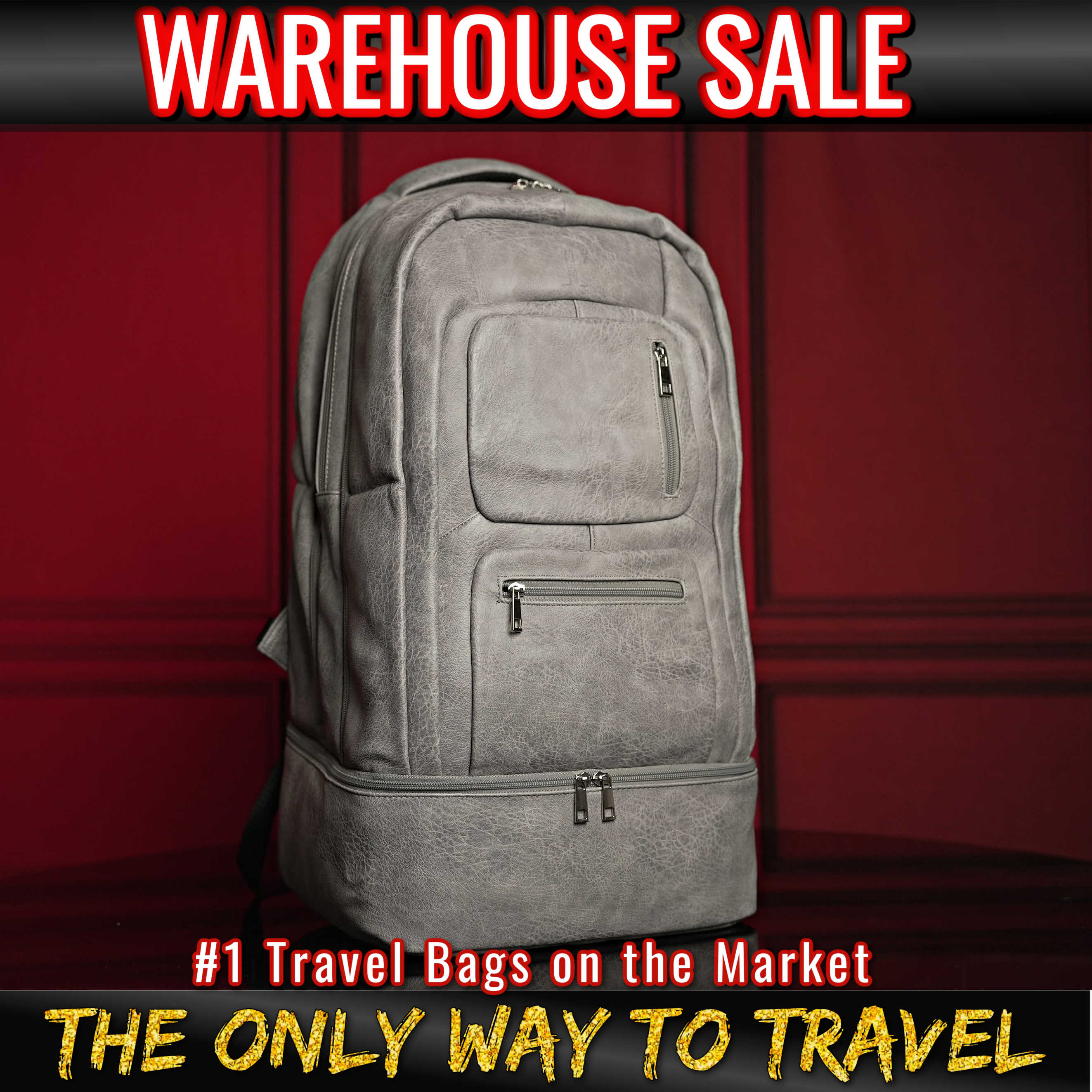 Grey Leather Carryon Design (Warehouse Clearance)