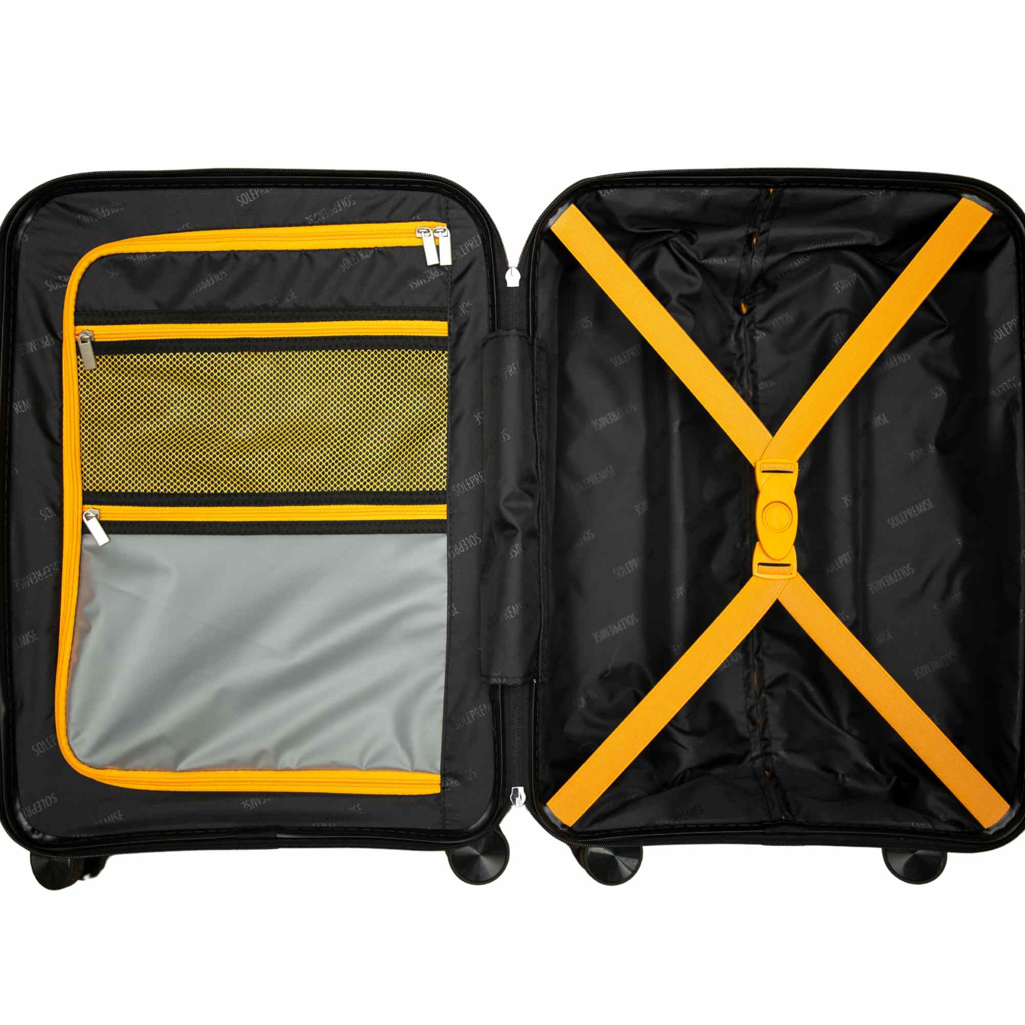 24-inch Black Hardcase Roller Luggage with 360° Wheels & TSA Lock