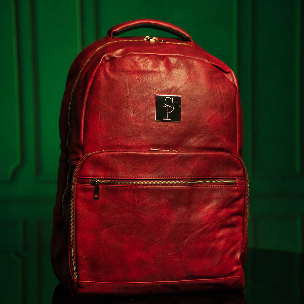Maroon Tumbled Leather Commuter Bag - Sole Premise