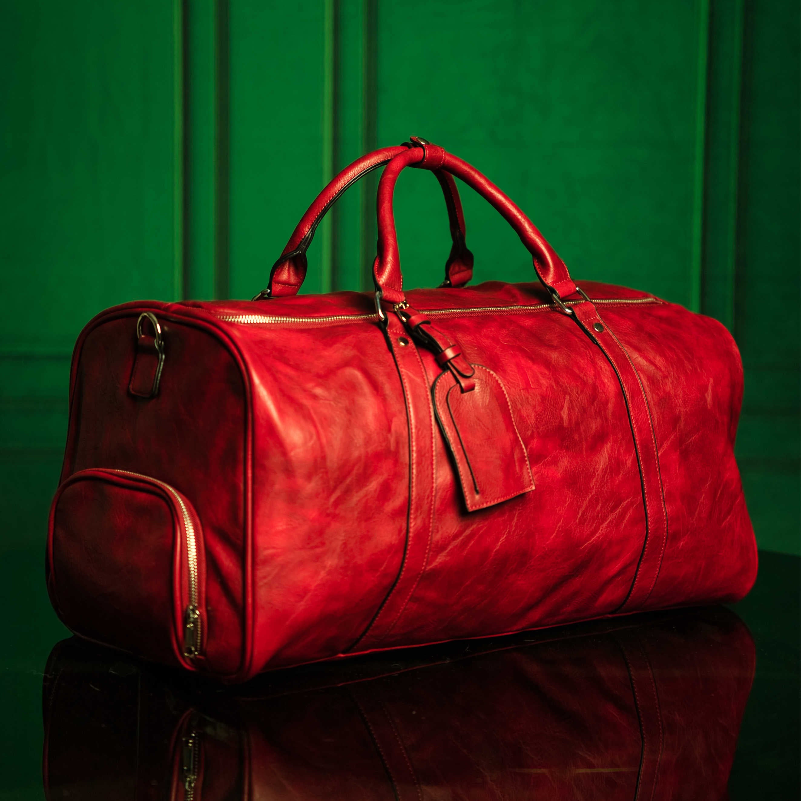 Maroon Luciano Leather 3 Bag Set - Sole Premise
