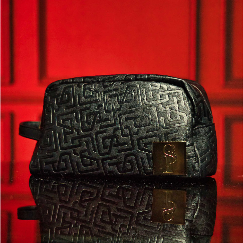 Black Monogram Leather Toiletry - Sole Premise