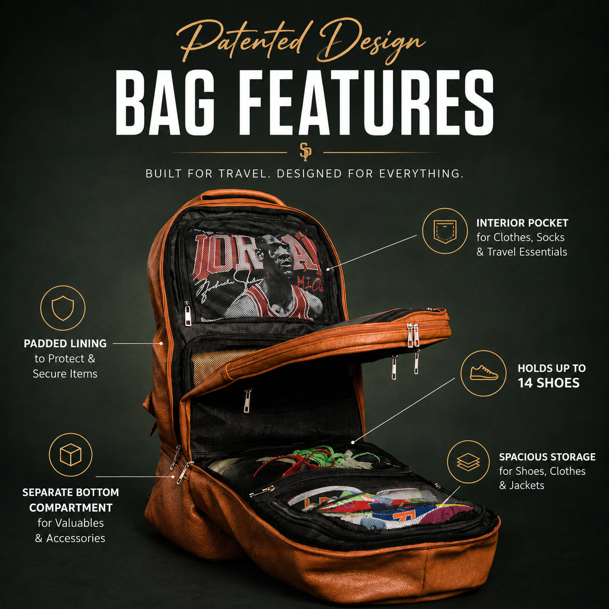 Brown Leather Luxury Patented Carry-On Bag (Only 300 Made)