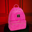 Pink Leather Carrier Backpack