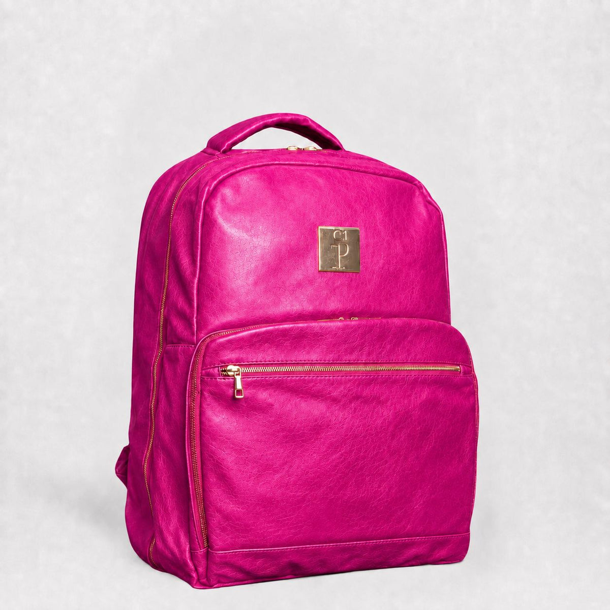 Pink Leather Commuter Bag