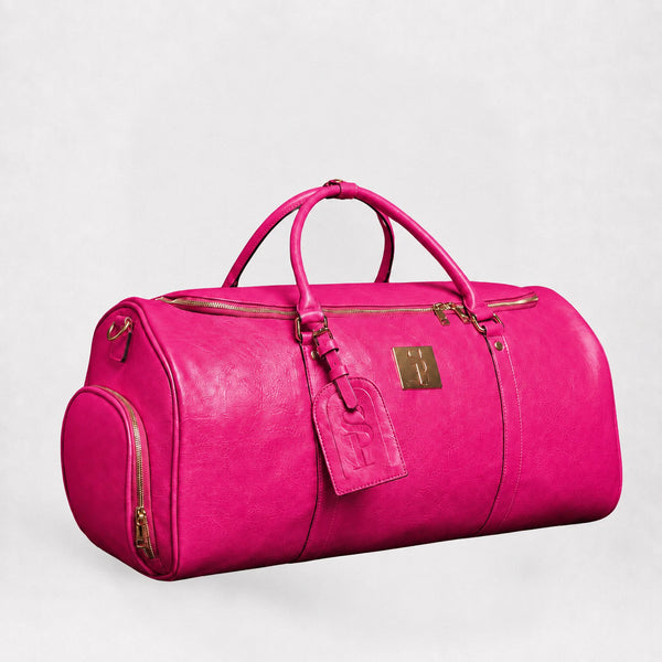 Pink Luciano Leather Duffle Bag