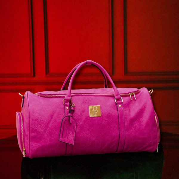 Pink Luciano Leather Duffle Bag - Sole Premise