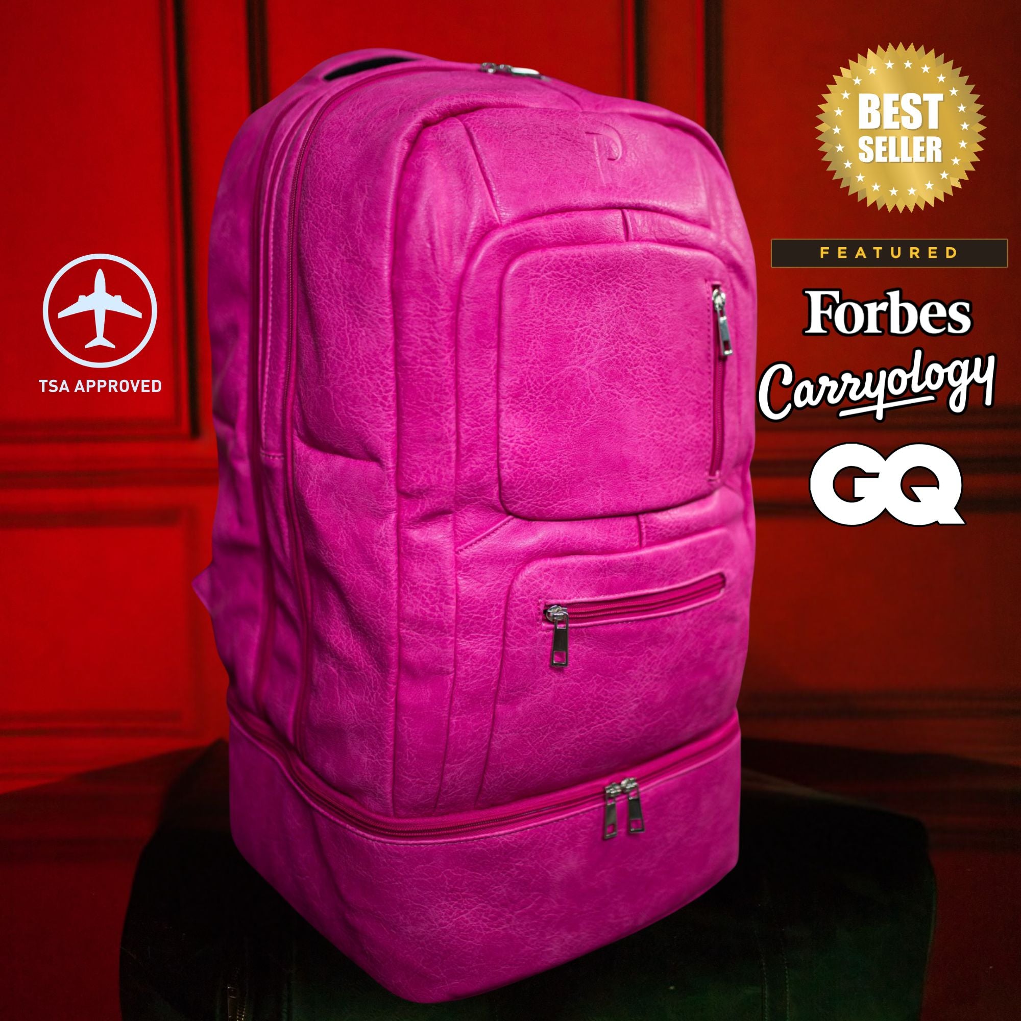 Pink Leather Patented Carry-On Backpack (Only 300 Made)