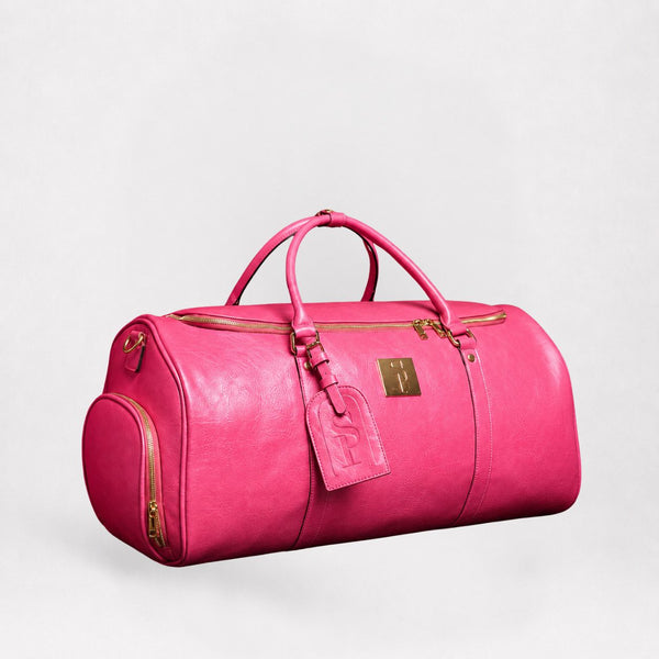 Pink Luciano Leather Duffle Bag