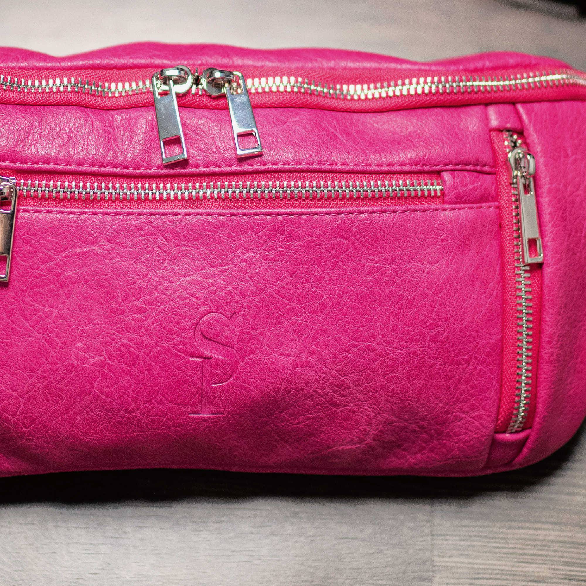 Pink leather outlet bum bag