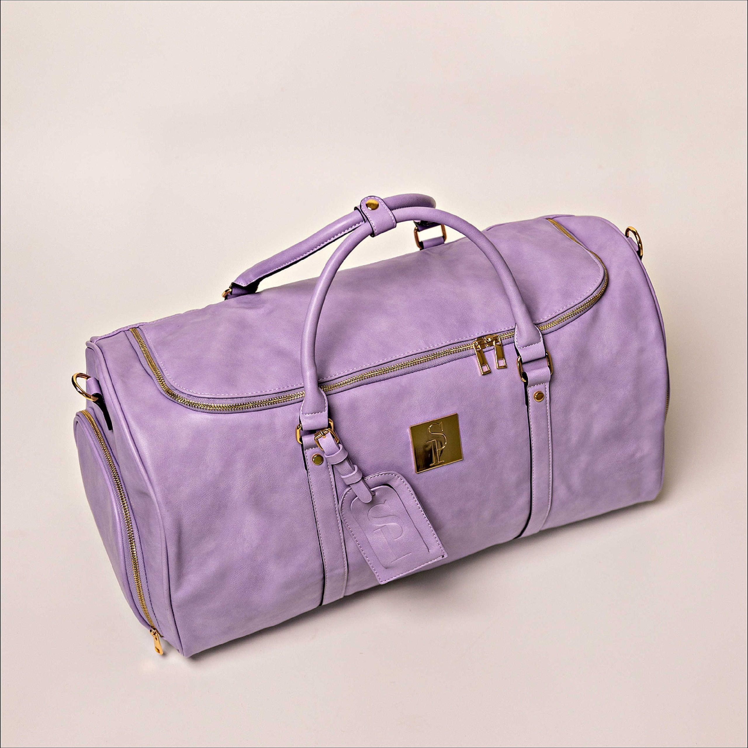 Purple weekender bag sale