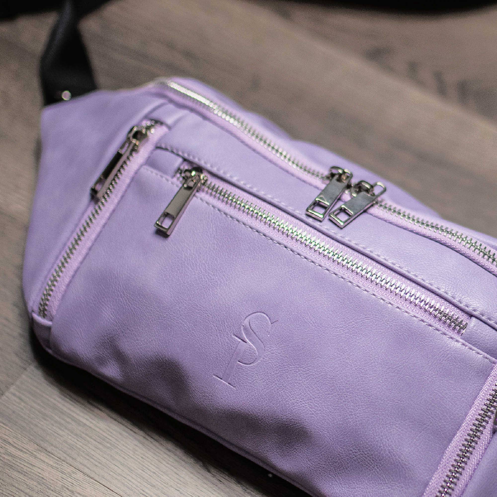 Purple Leather Cross Body-Waist Bag - Sole Premise