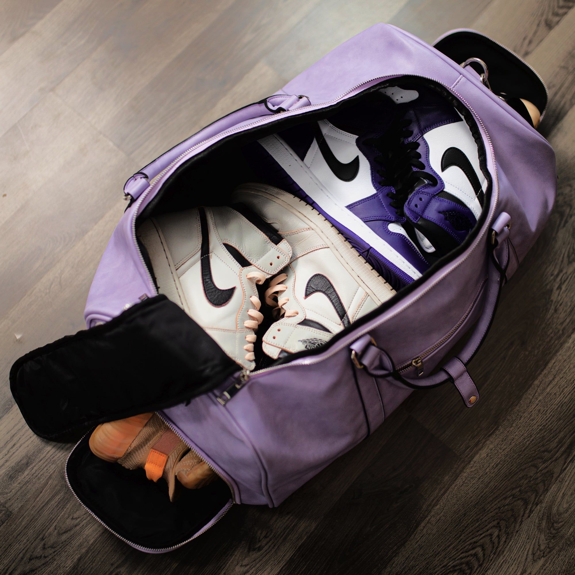 Purple Luciano Leather Duffle (New Weekender Design)
