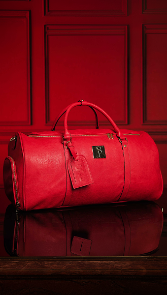 Red Tumbled Leather Weekender Duffle Bag Complete The Set
