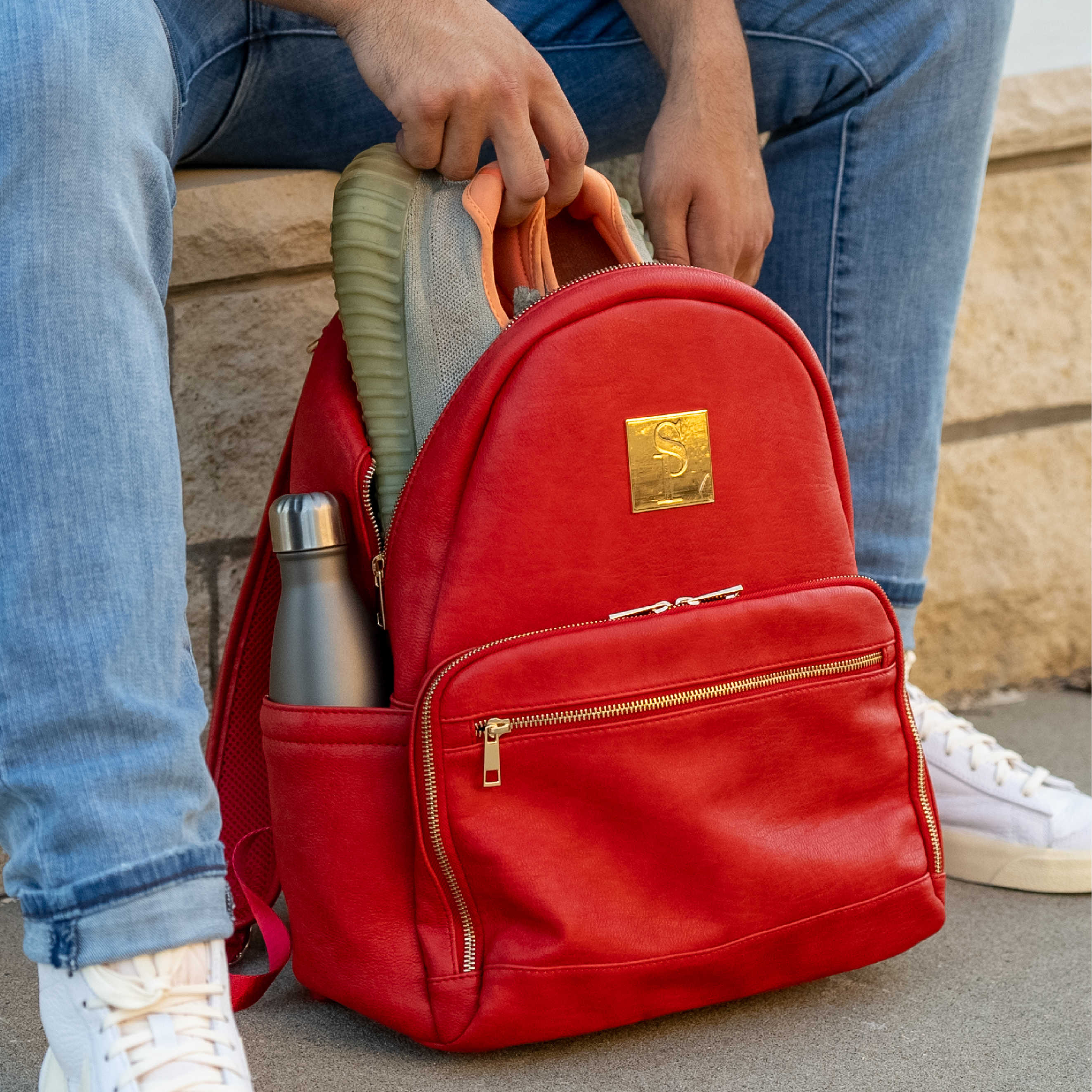 Red Carrier Leather Backpack (Only 150 Made) - Sole Premise
