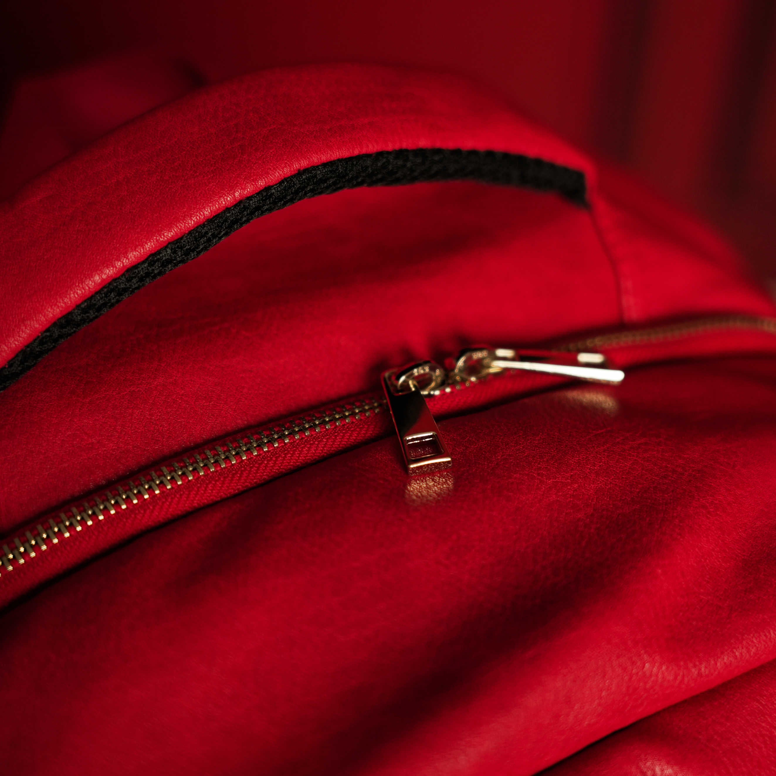 Red Tumbled Leather Daily Commuter Bag