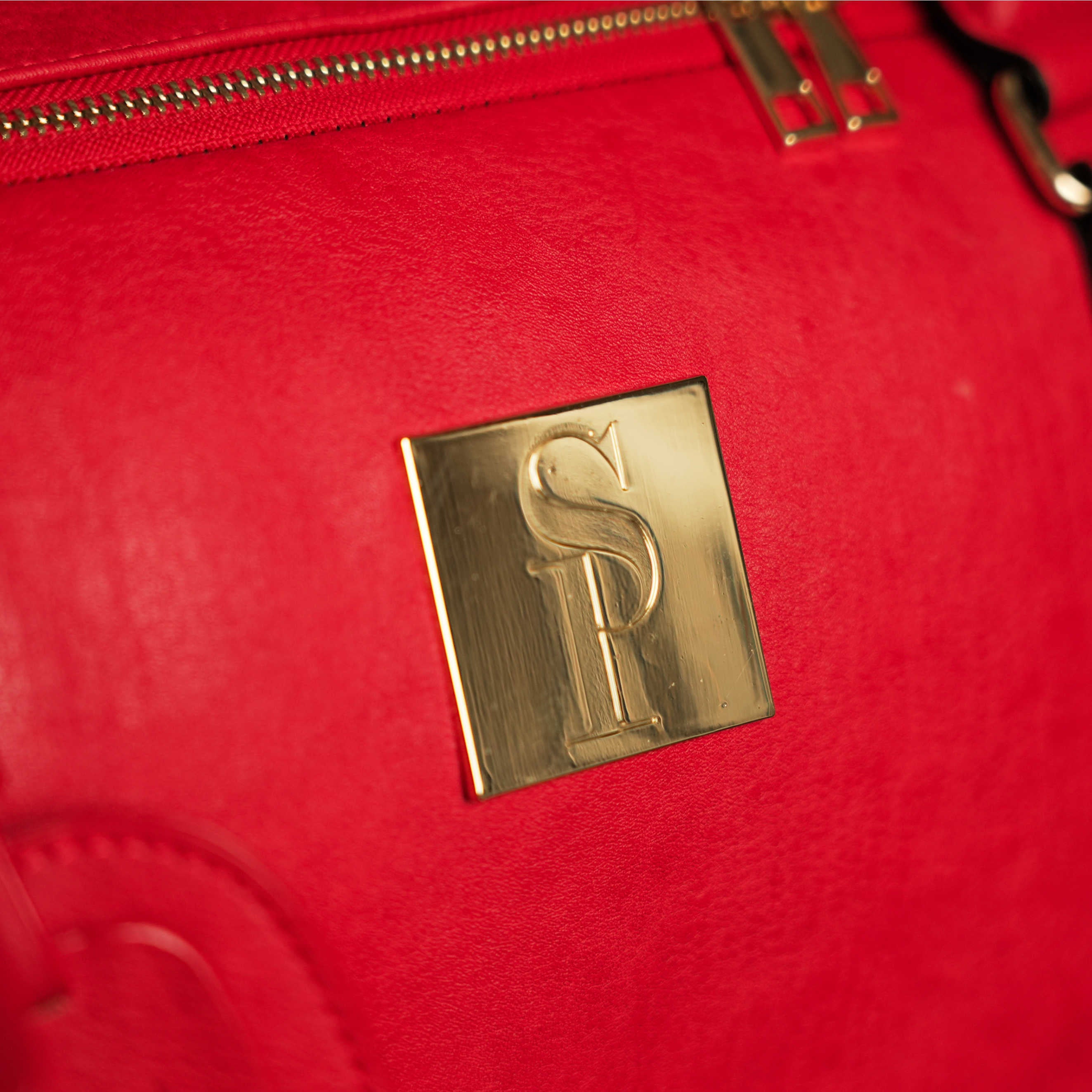 Red Tumbled Leather Duffle Bag (New Weekender Design) - Sole Premise