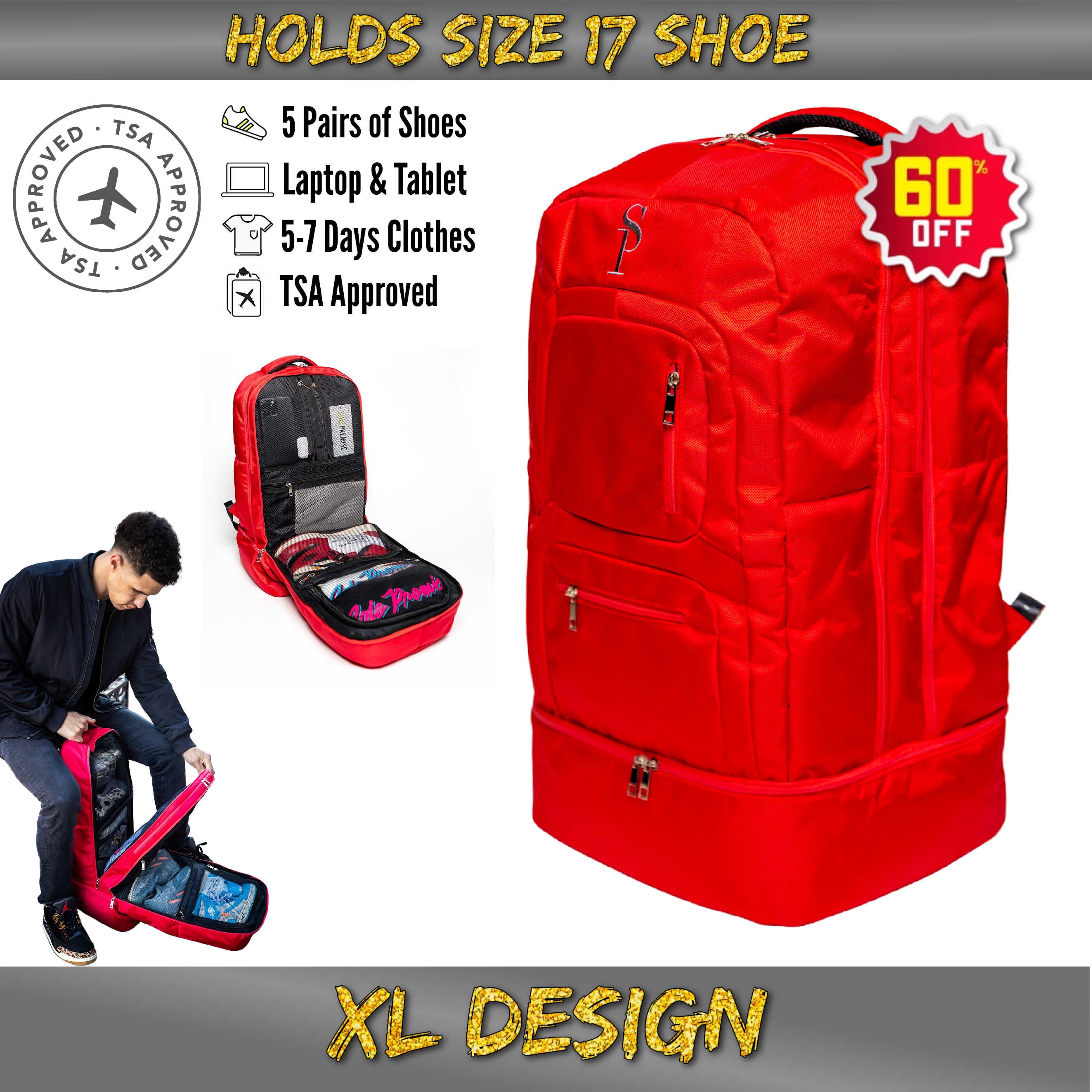 Red Polyester Carryon XL Design (Spring Sale)