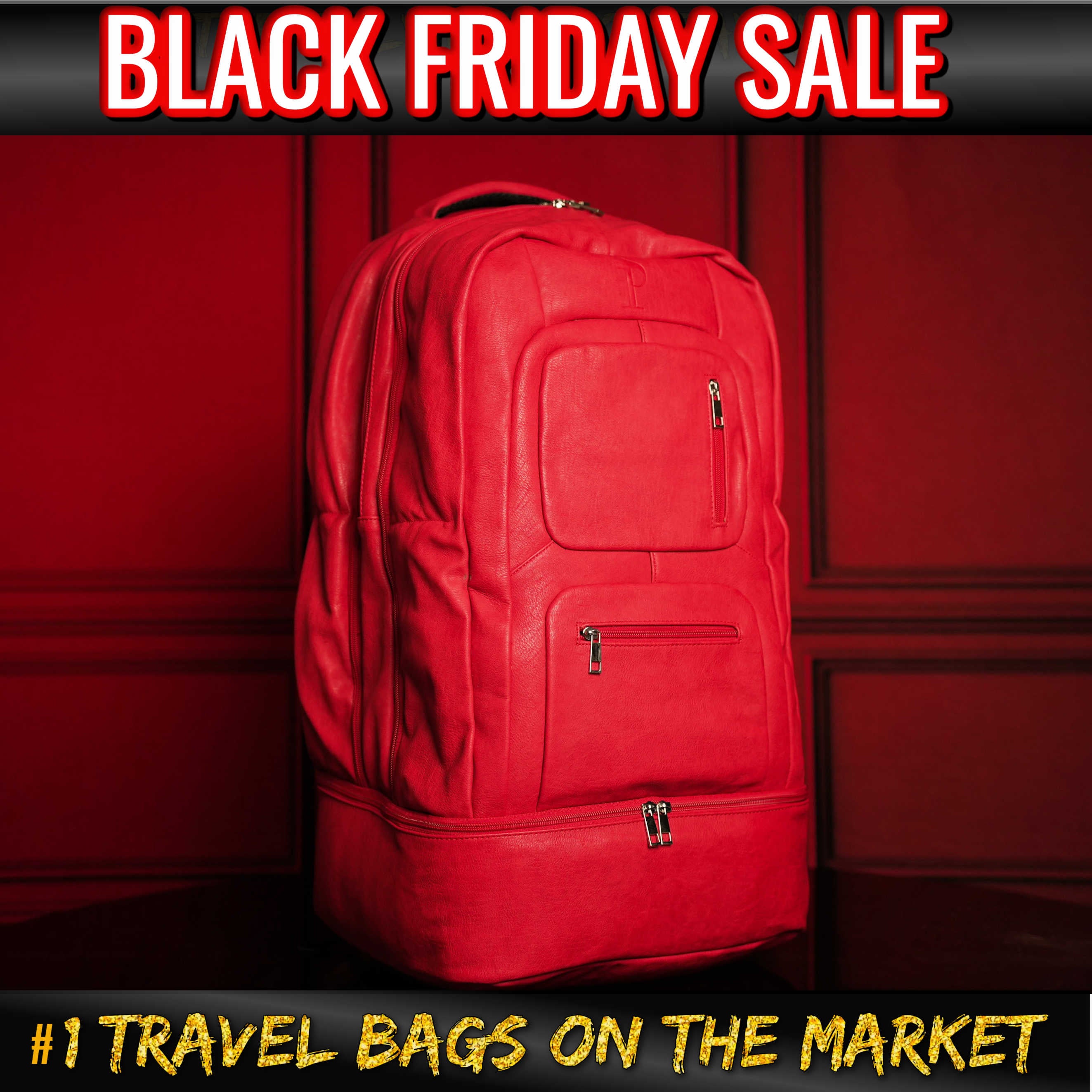 Red Leather Luxury Carry-On (BLACK FRIDAY SALE)