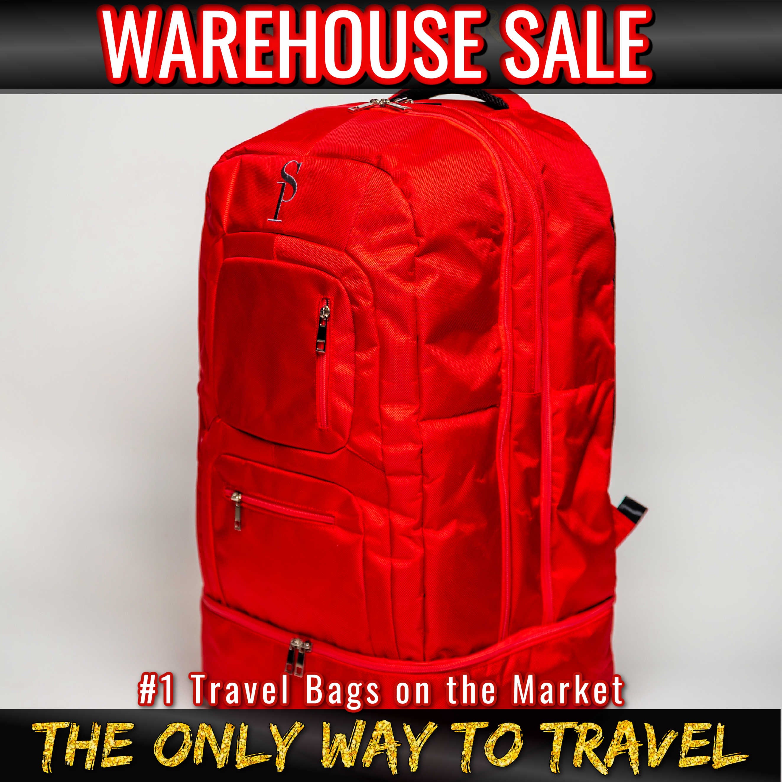 Red Polyester Carryon XL Design (Warehouse Sale)