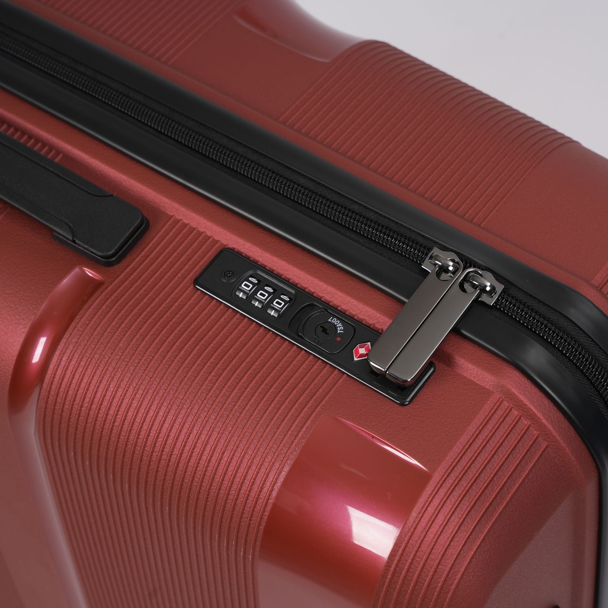 Red Hardcase Roller Luggage 24' with 360° Wheels & TSA Lock