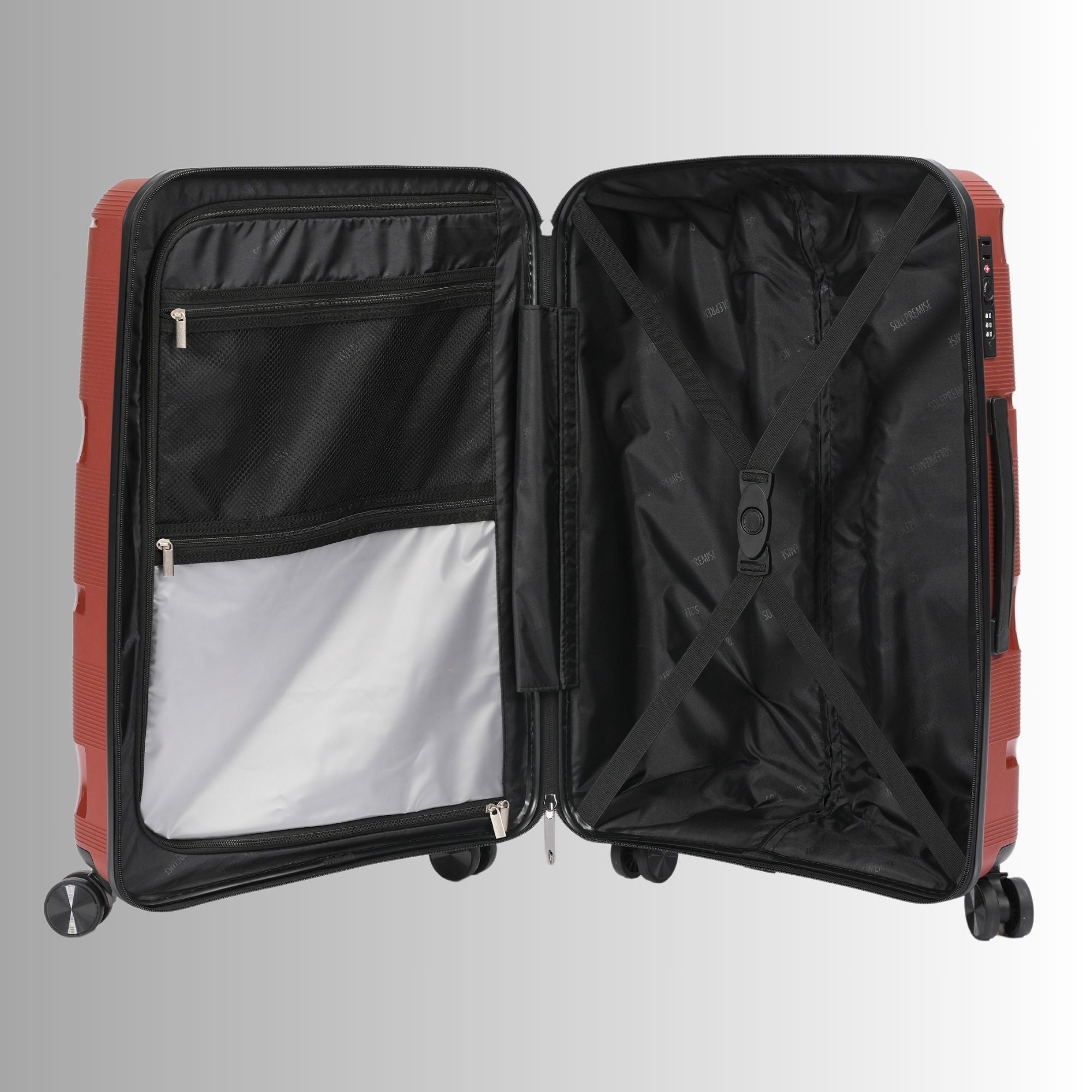 Red Hardcase Roller Carry On Luggage 20' with 360° Wheels