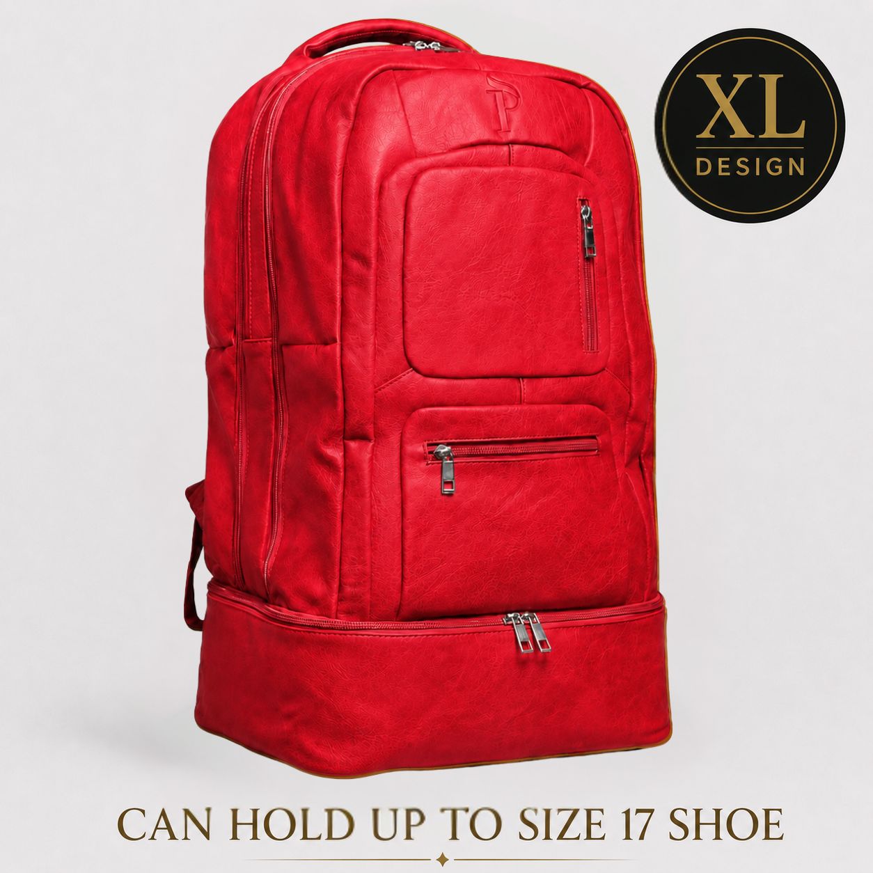 Red Leather Patented Shoe Bag (XL Design) *Holds Size 17