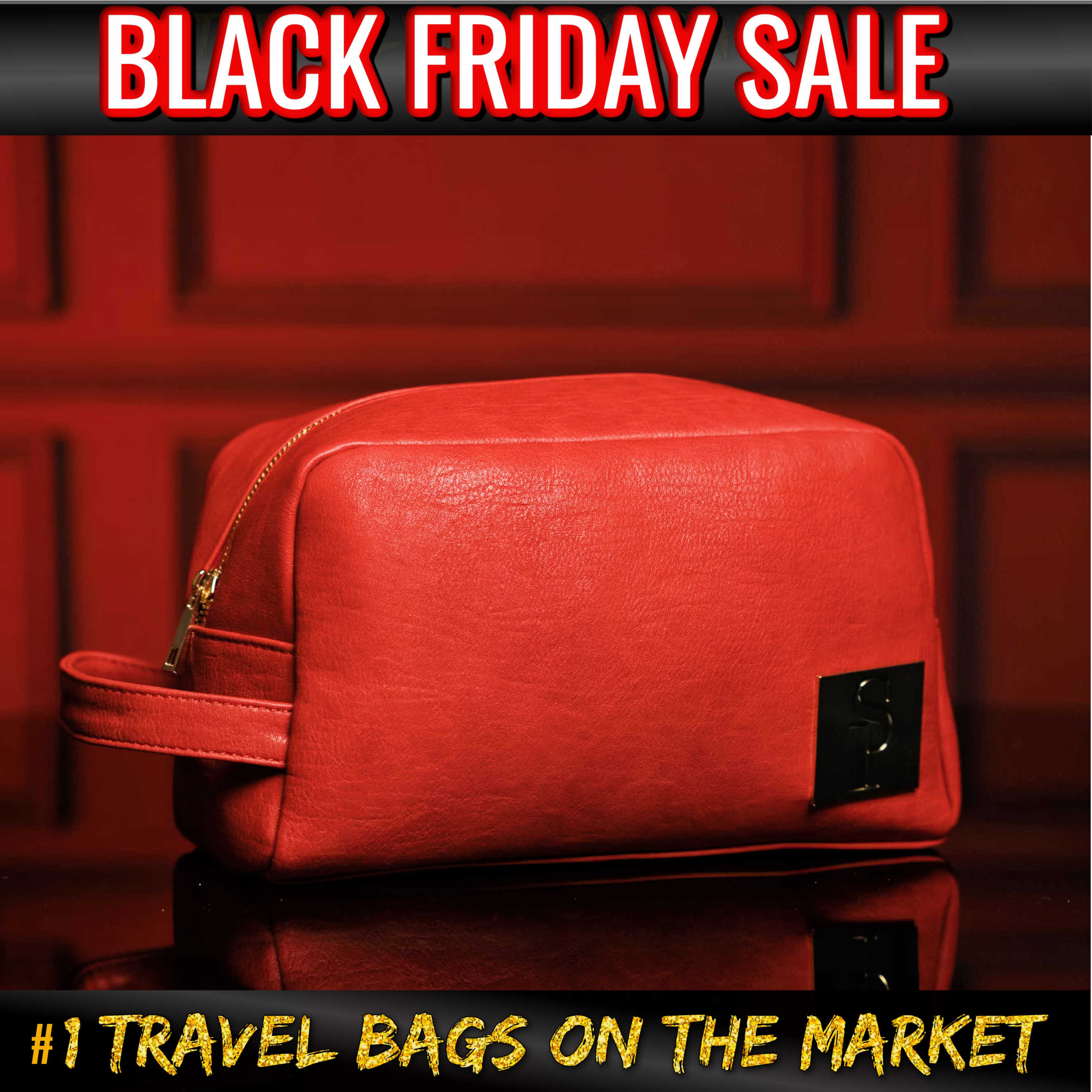 Red Leather Toiletry (BLACK FRIDAY SALE)