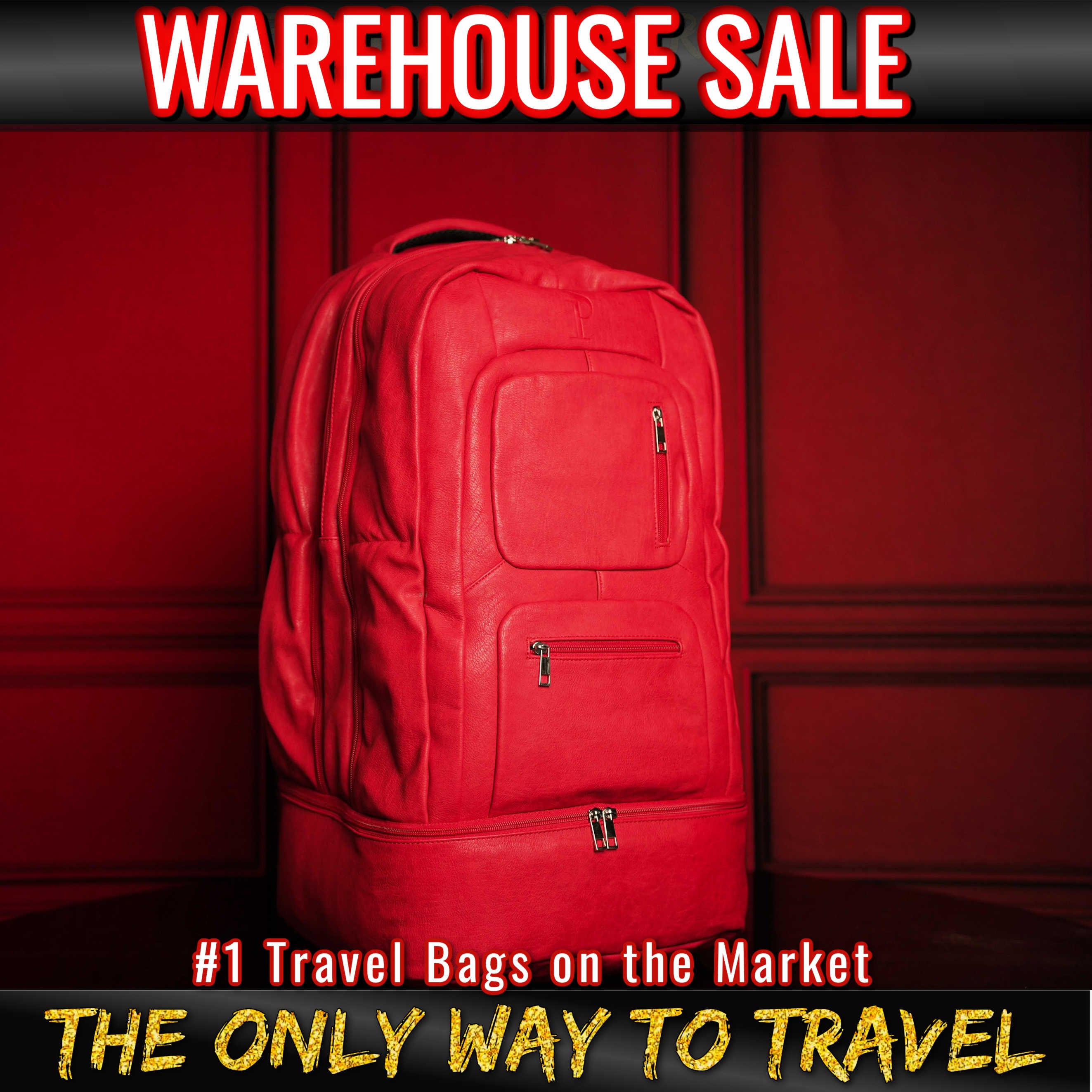 Red Leather Luxury Carry-On (Warehouse Sale)