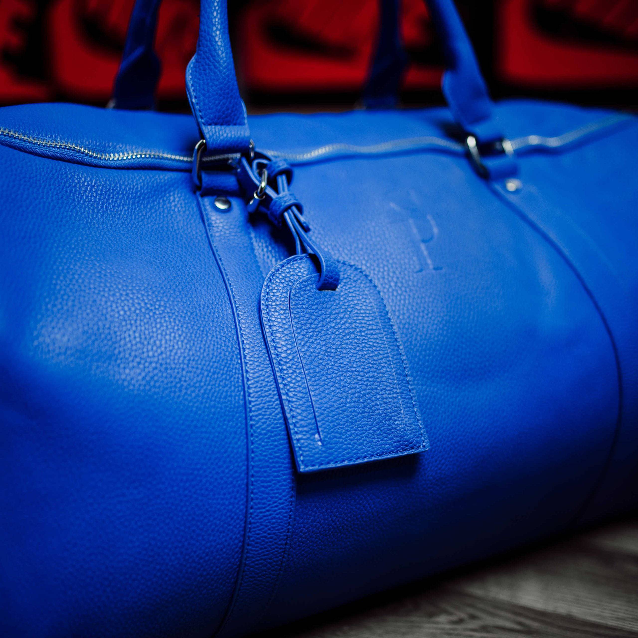 Royal Blue Leather Duffle (Warehouse Clearance) *Final Sale
