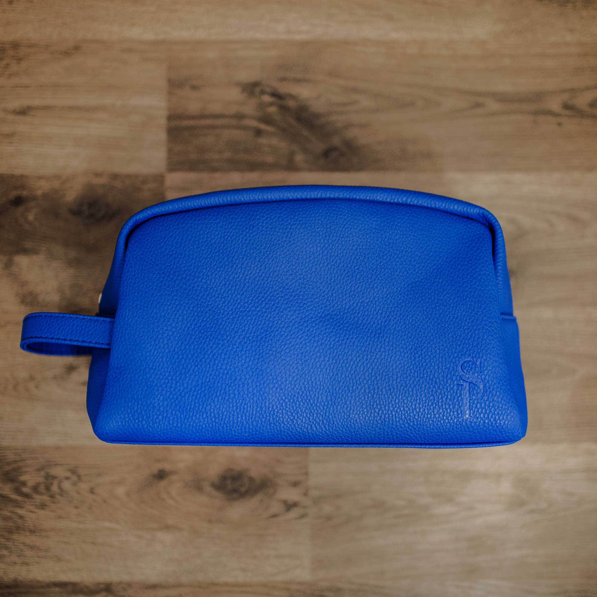 Royal Blue Leather Toiletry Bag - Sole Premise