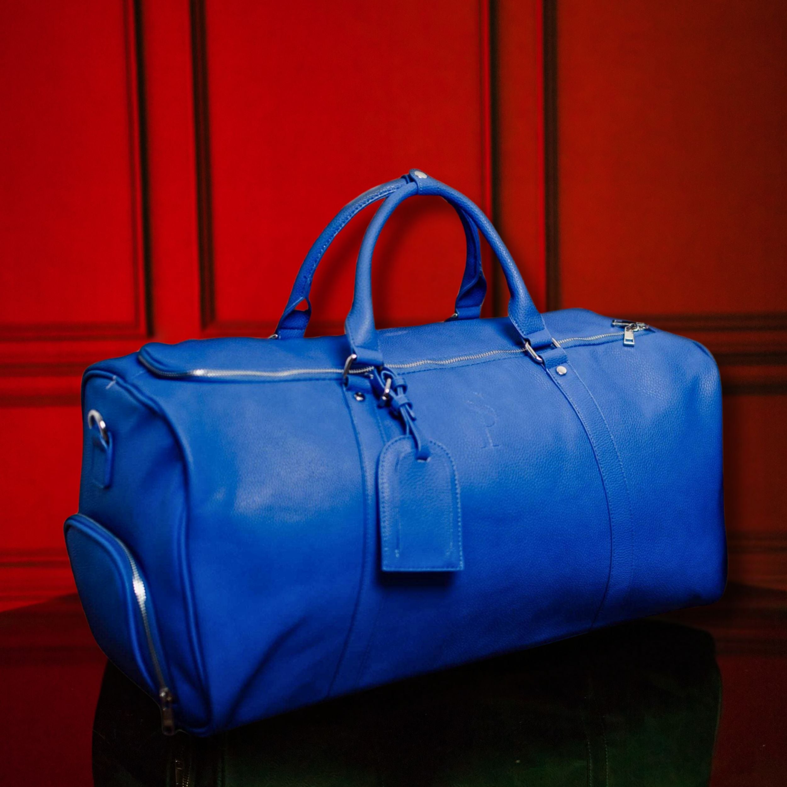 Royal Blue Leather Duffle Bag (Unbreakable Kicks Collab)