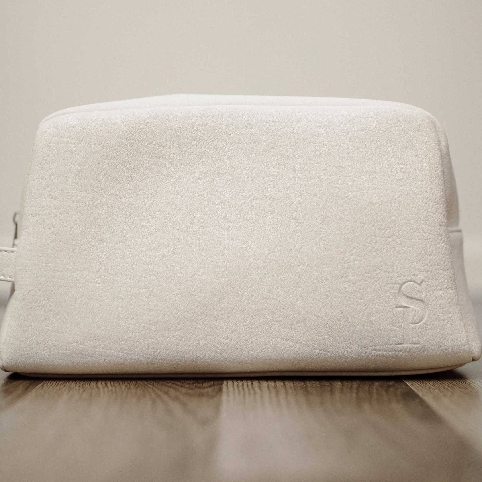 White Leather Toiletry Bag - Sole Premise