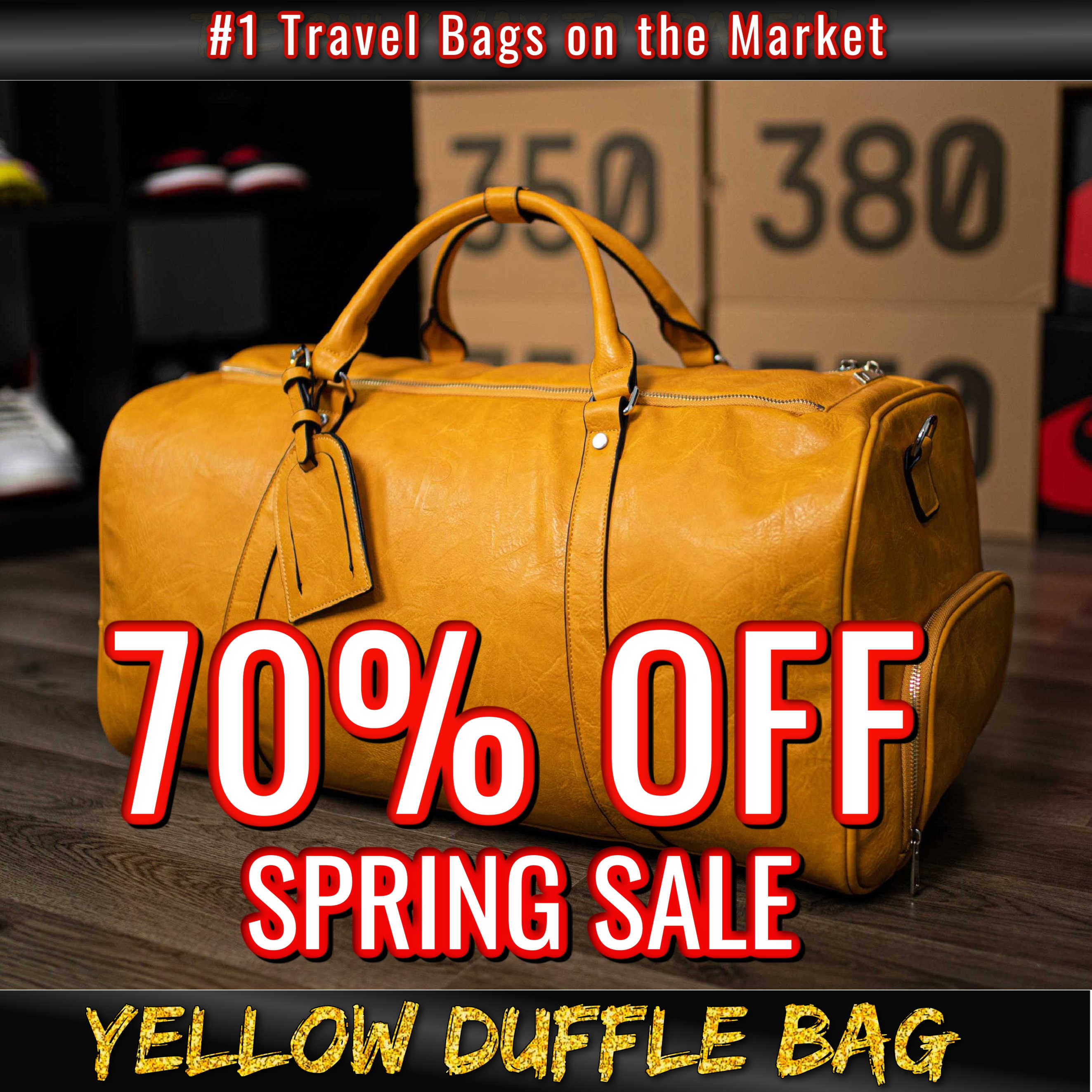 Yellow Leather Duffle (Spring Sale)