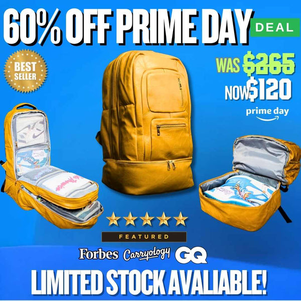 Yellow Leather Carryon (FLASH SALE)