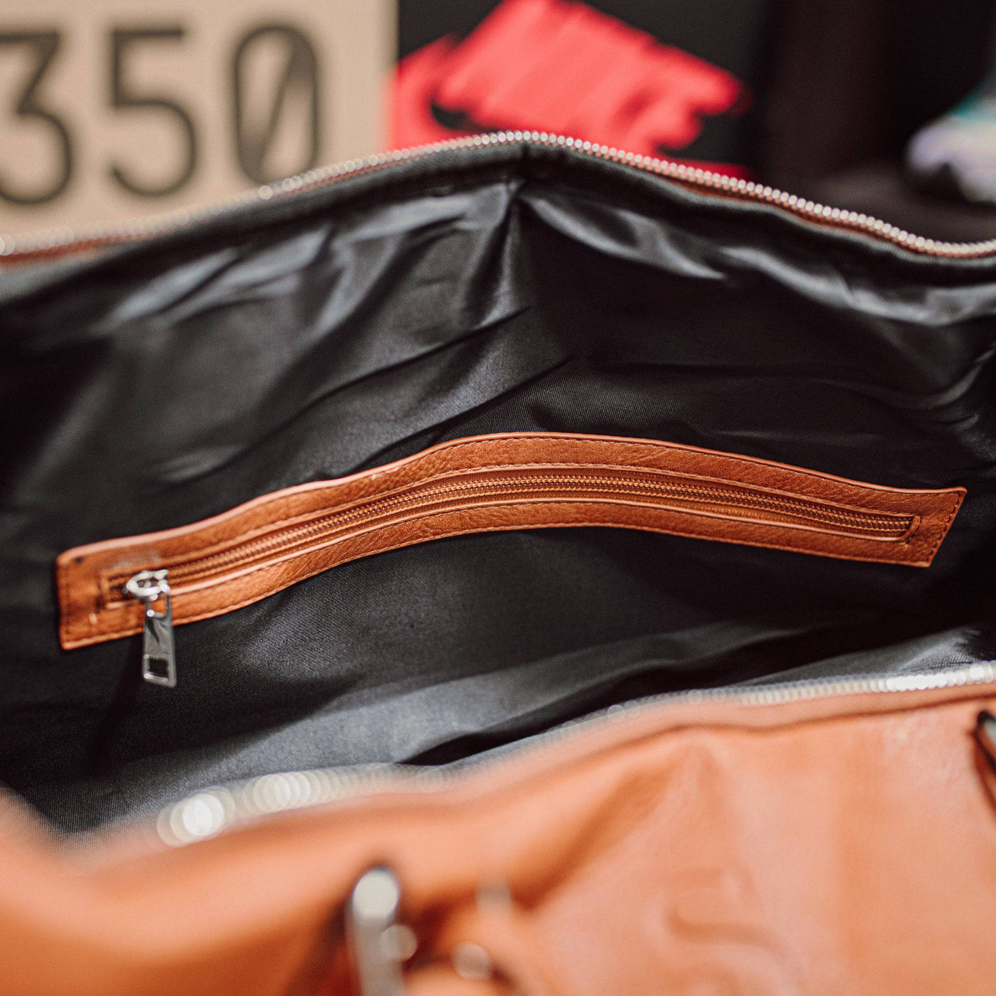 Brown Tumbled Leather Duffle Bag | Sole Premise
