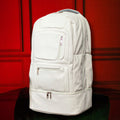 White Leather Luxury Carry-On Backpack (Patented Signature Design)