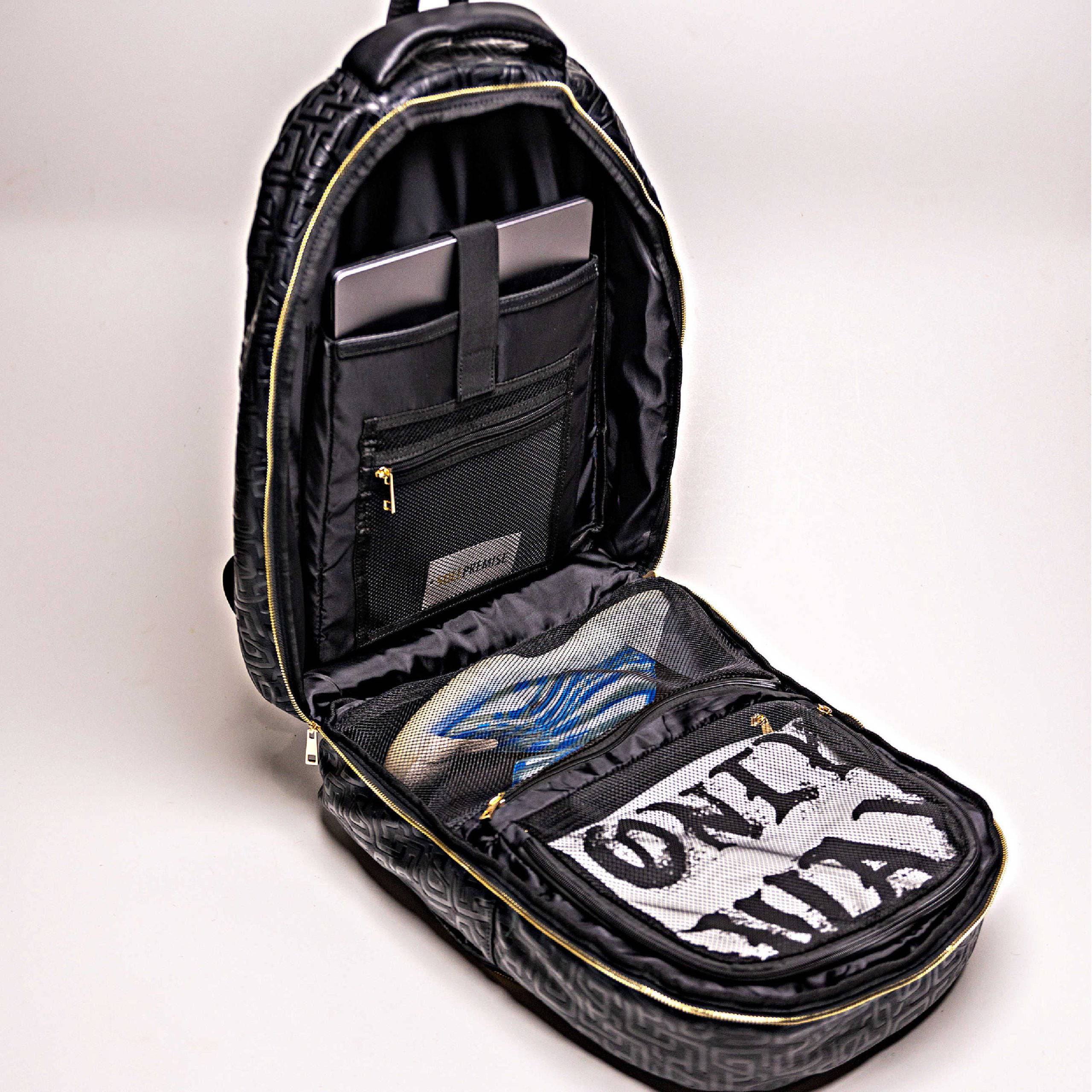 Black Monogram Leather Daily Commuter Bag (Luxury Line)