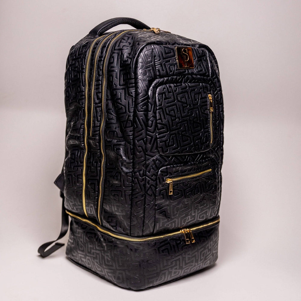 Black Monogram Leather Signature