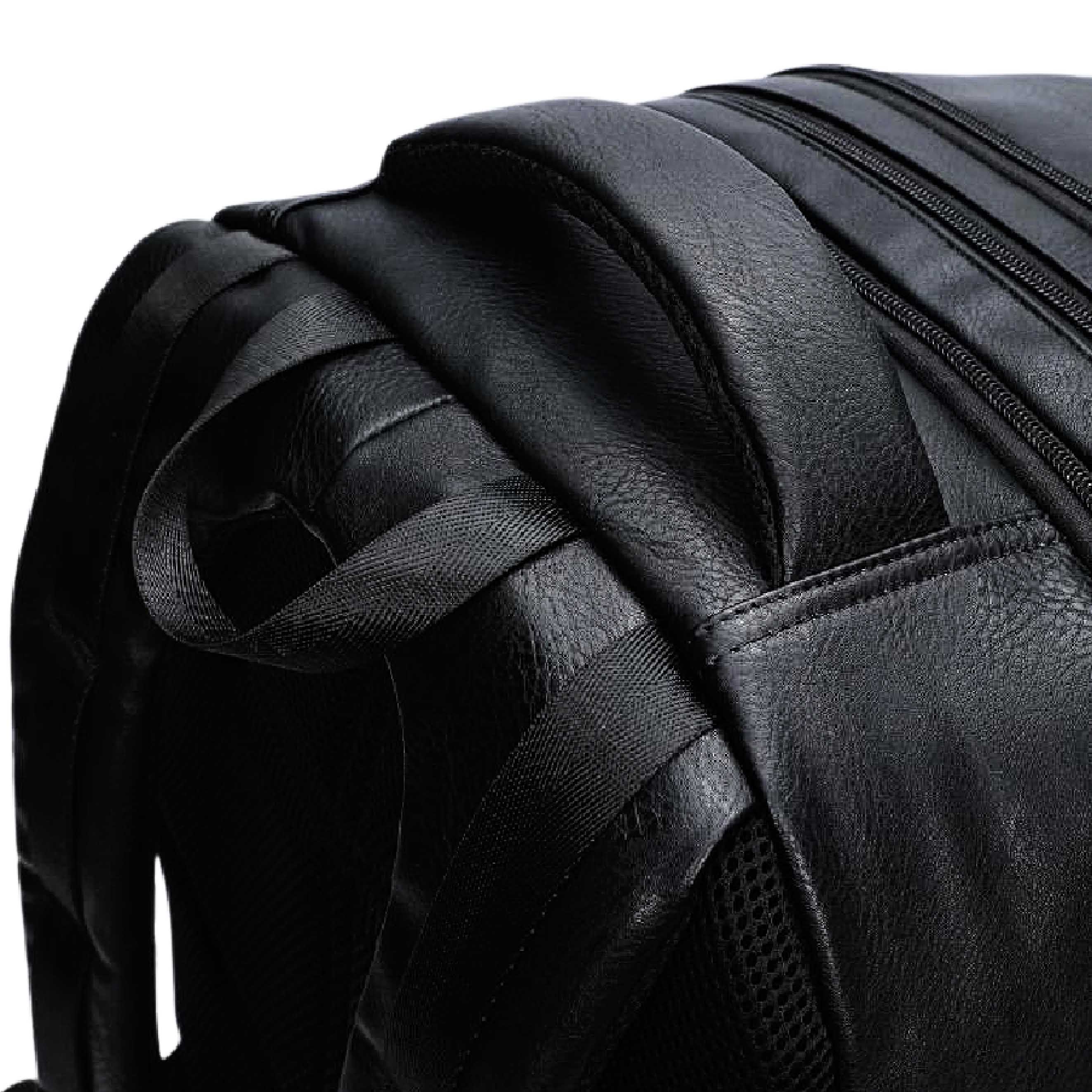 Black Leather Luxury Carry On Backpack (Patented Signature Bag)