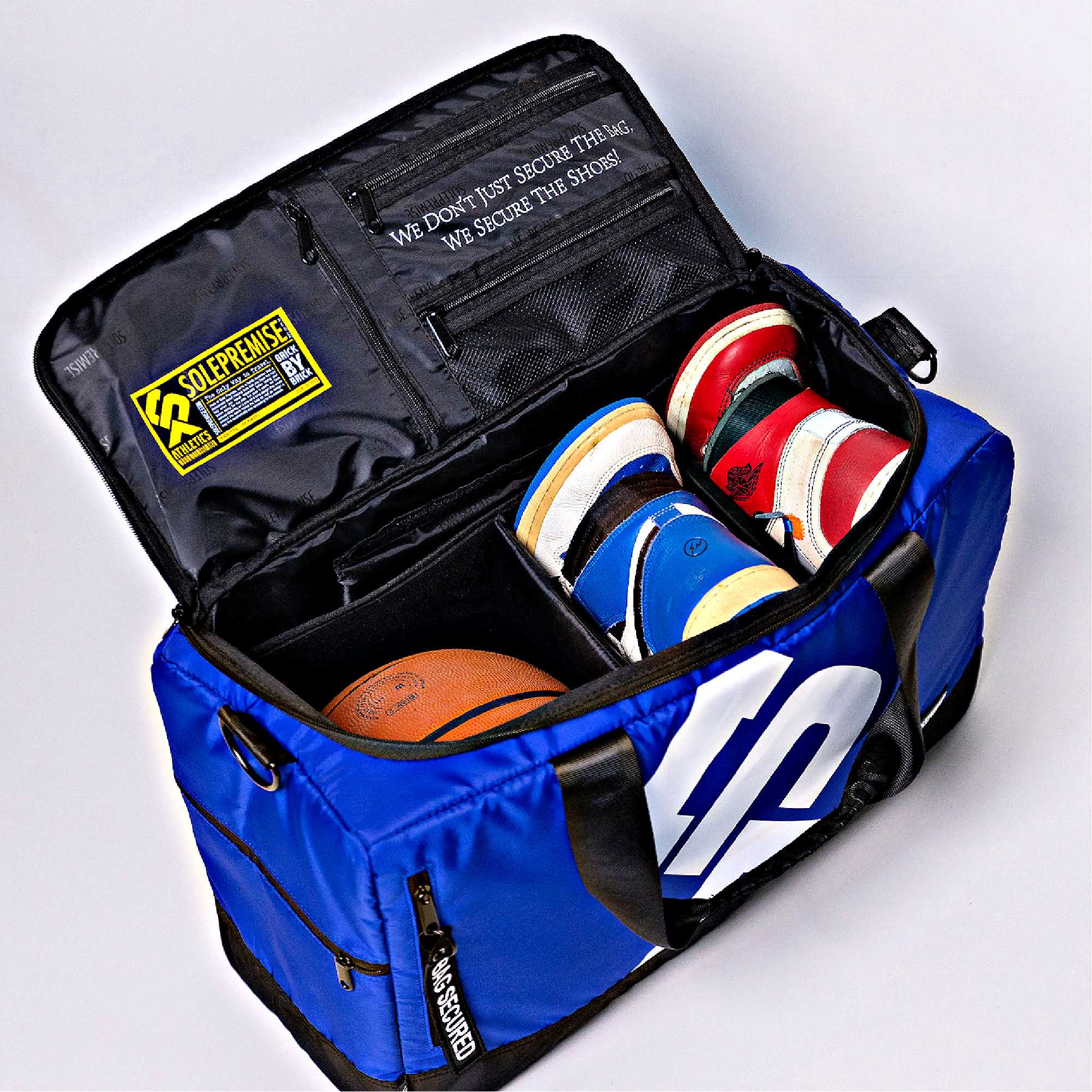 Blue Sneaker Duffle Bag Angle