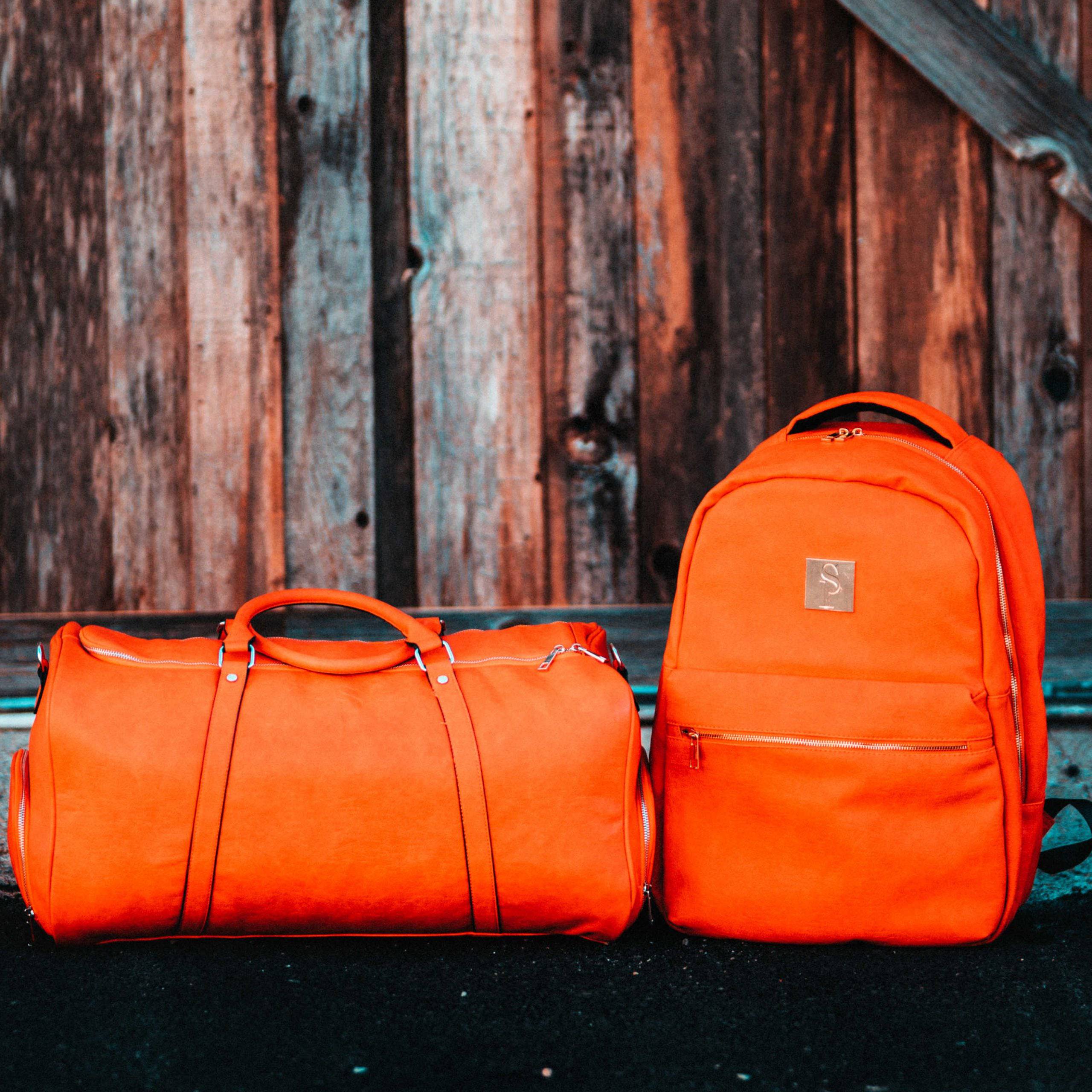 Orange hot sale duffle bag