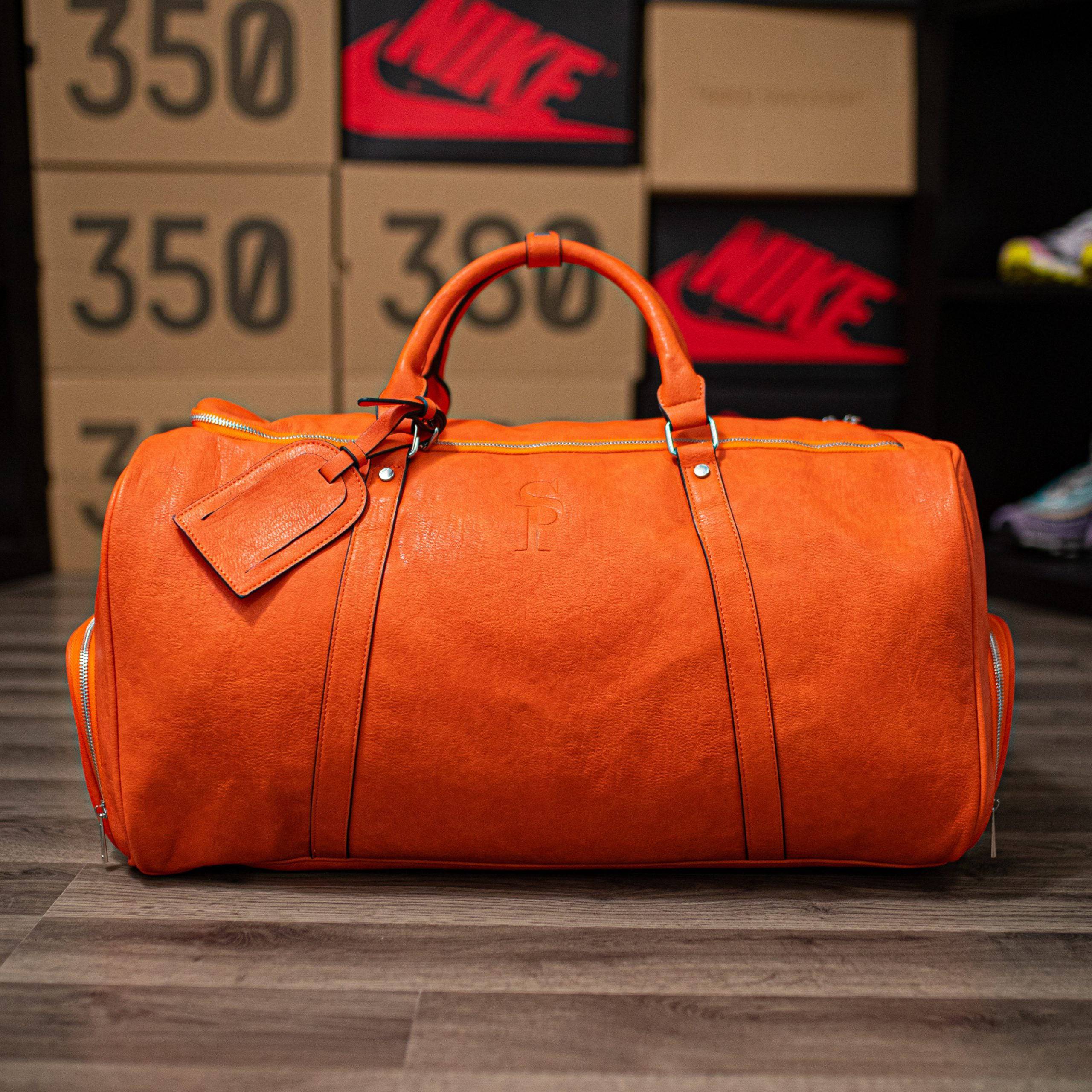 Orange Duffle bag front