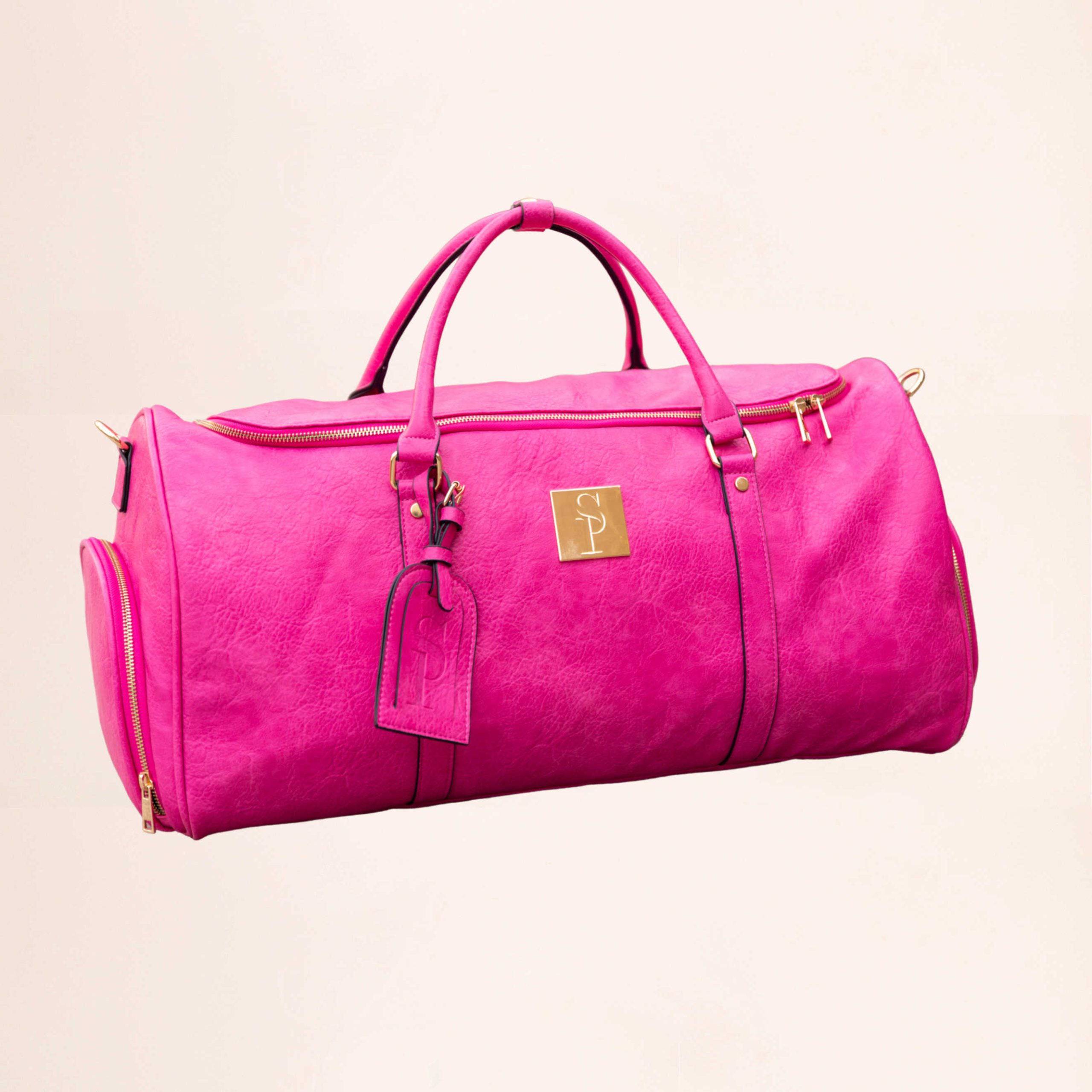 Pink Luciano Leather Duffle Bag