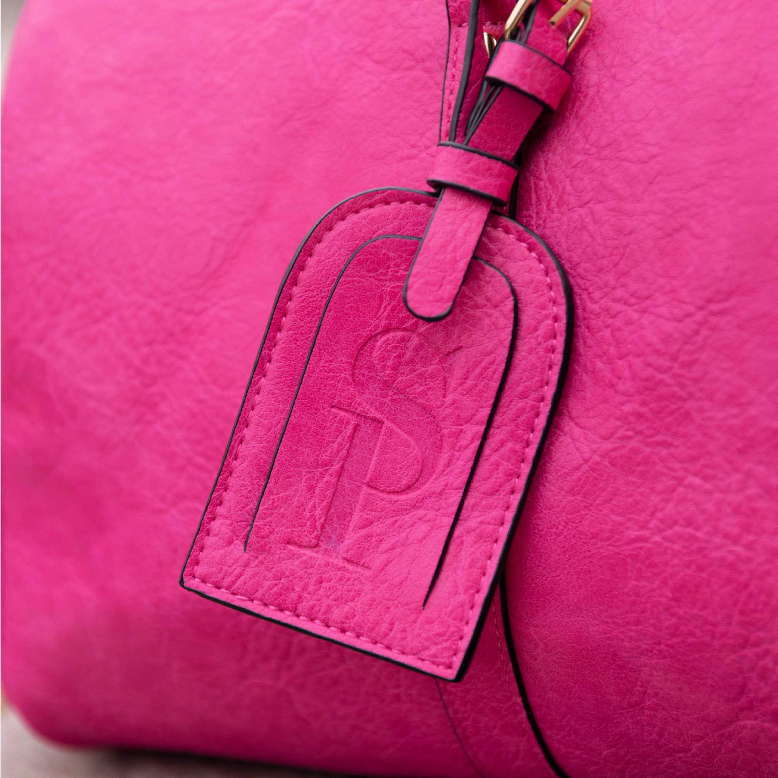 Pink Luciano Leather Duffle Bag