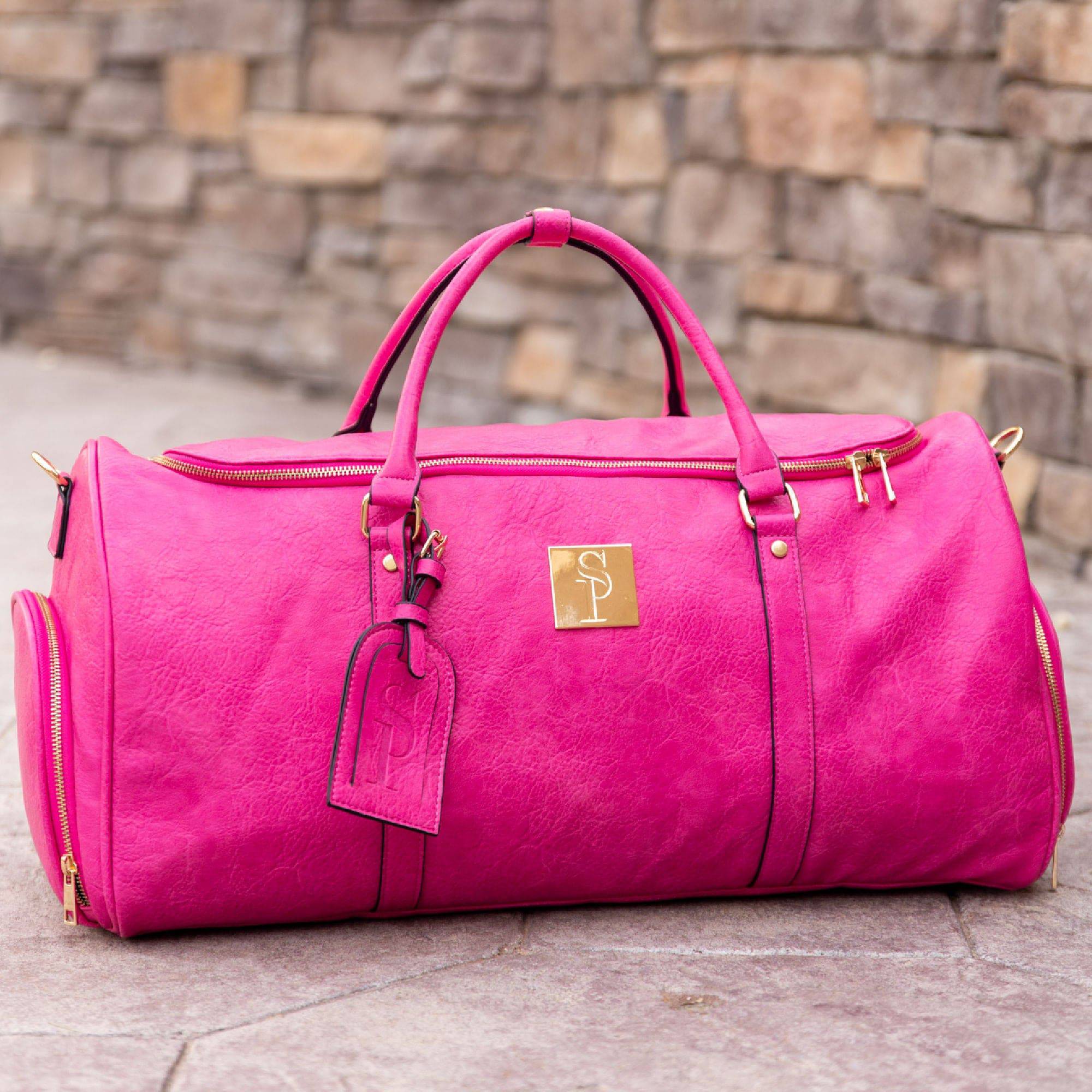 Pink Duffle Bag Front