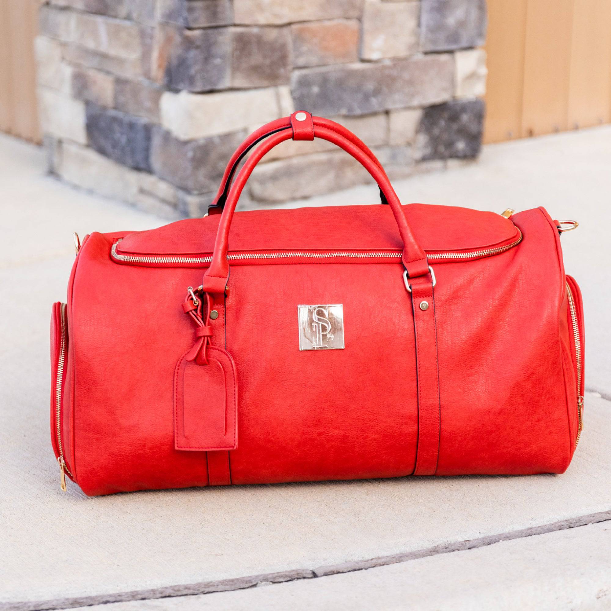 Red Duffle Bag front