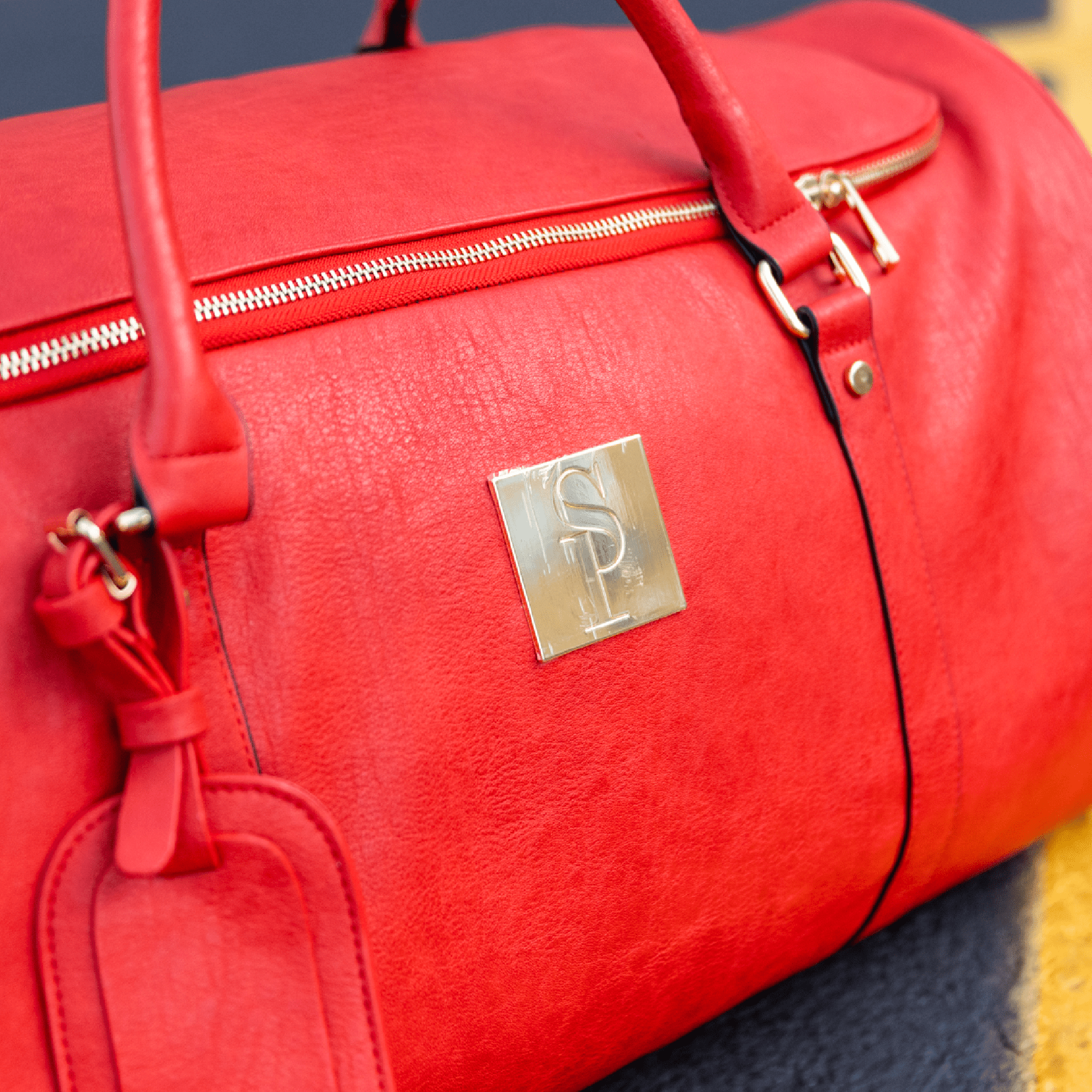 red travel bag