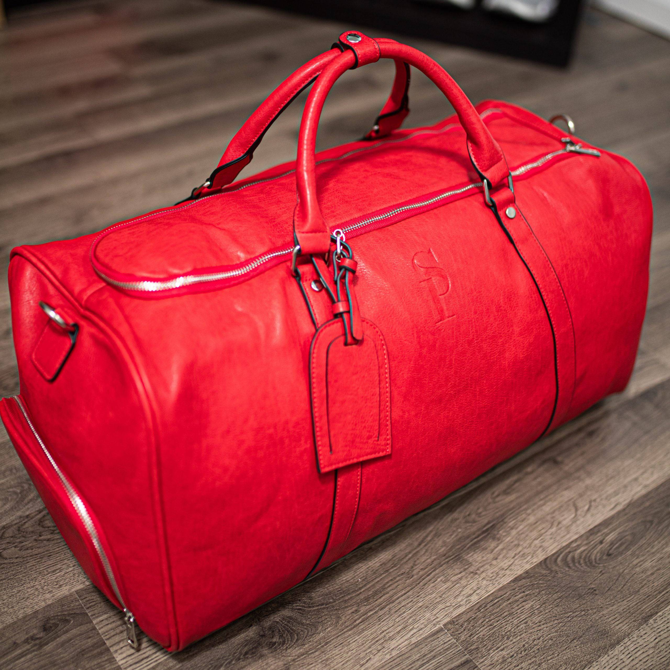 Red Leather Duffle