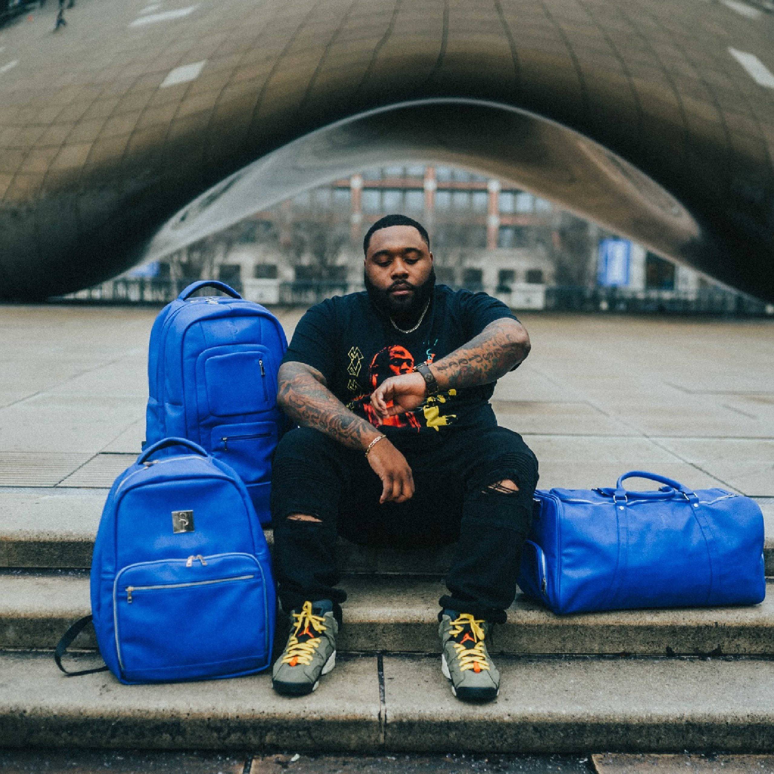 Royal Blue Leather Duffle Bag (Unbreakable Collab) 150 Made