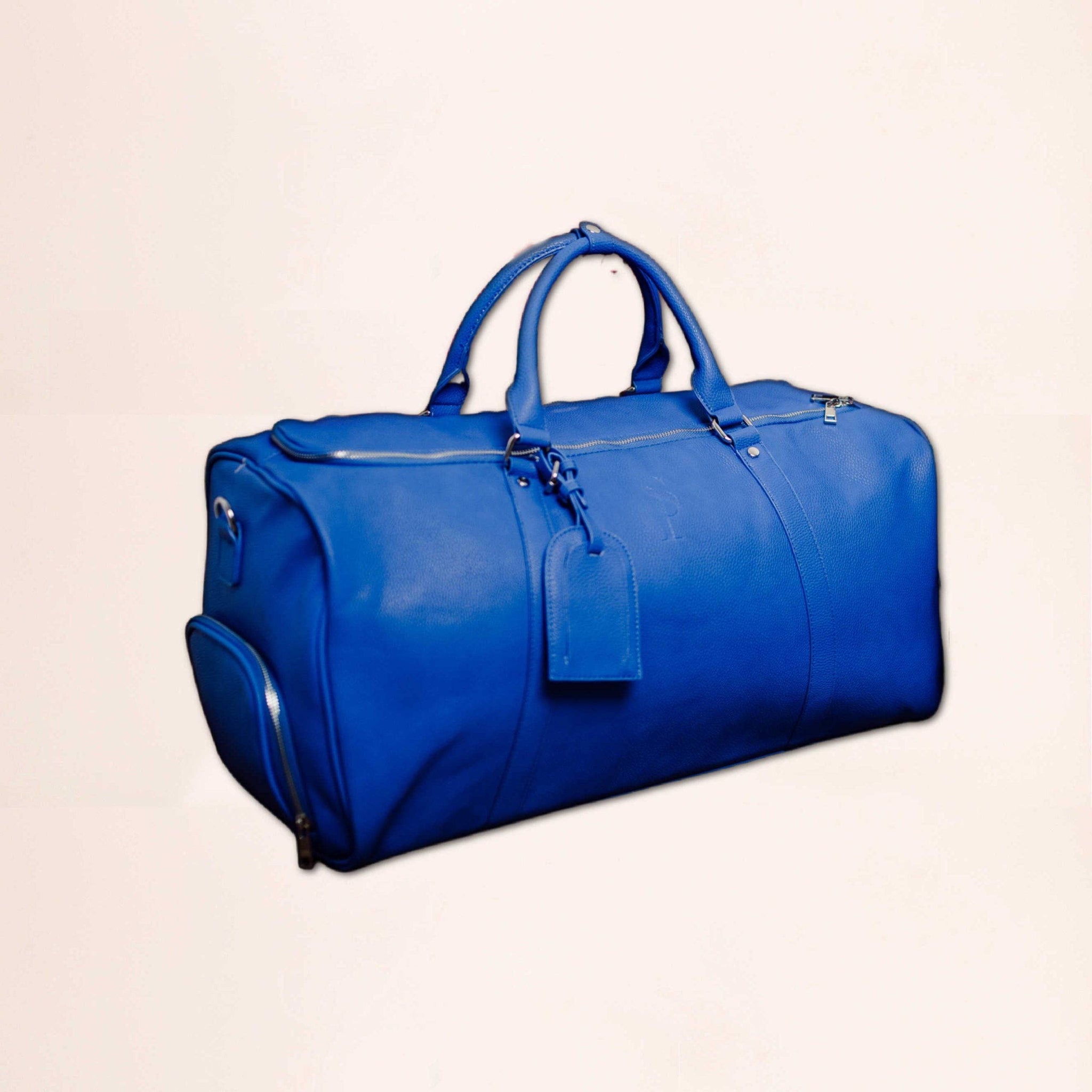 Royal Blue Leather Duffle Bag (Unbreakable Collab) 150 Made | Sole Premise